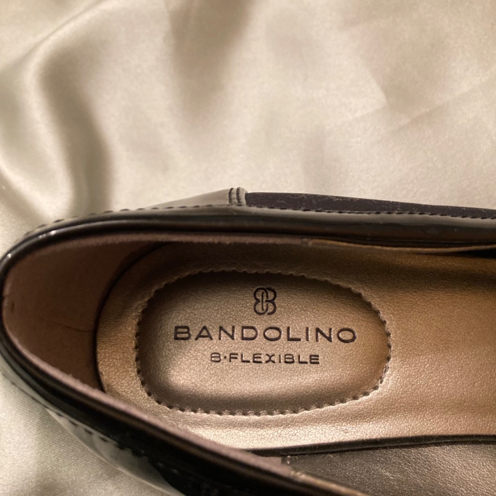 Bandolino Latera Black Wedge Slip-On Loafer Flats Faux Leather Size 6 VGUC - Picture 6 of 14